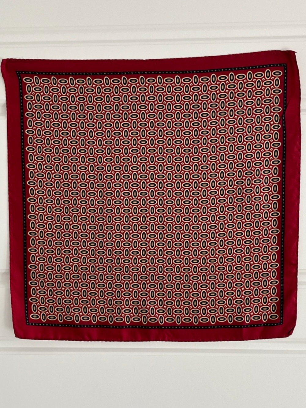 Vintage 100% Silk Square 18x18 Scarf Beautiful Jewel Toned Hand Rolled Edges